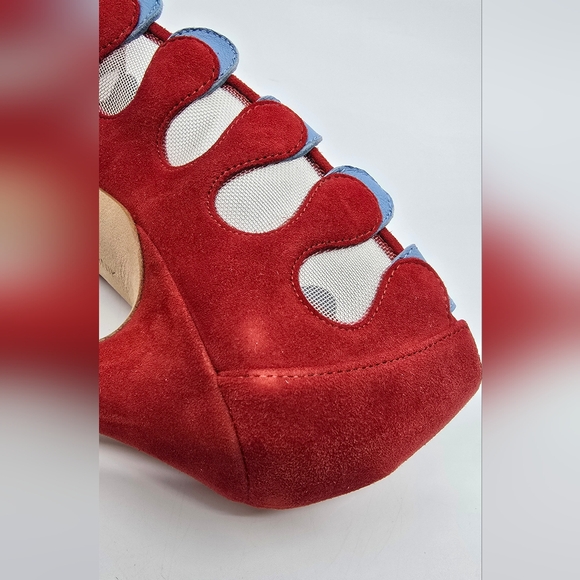 Manolo Blahnik Aziz Kid Suede Open- Toe Pumps - Picture 9 of 16